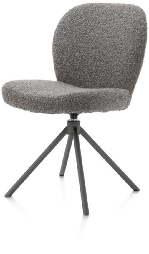 XOOON Jaxon, Stuhl - Gestell Grafit - drehbar - Stoff Brioni - Leber - 2