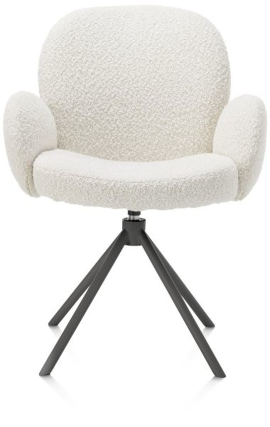 XOOON Jaxon, Armlehnstuhl - Gestell Grafit - drehbar - Stoff Brioni - Elfenbein - 1