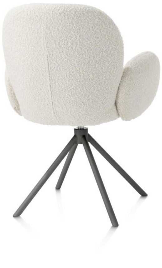 XOOON Jaxon, Armlehnstuhl - Gestell Grafit - drehbar - Stoff Brioni - Elfenbein - 3
