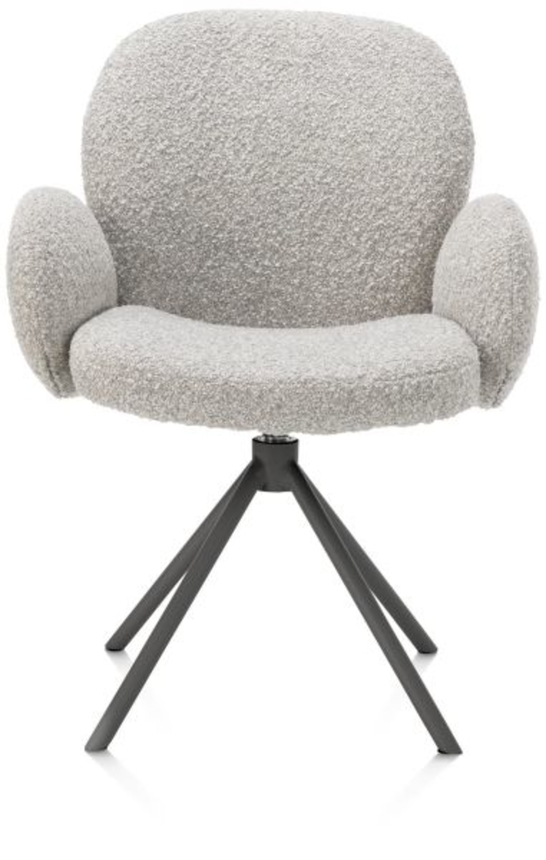 XOOON Jaxon, Armlehnstuhl - Gestell Grafit - drehbar - Stoff Brioni - Kiesel - 1