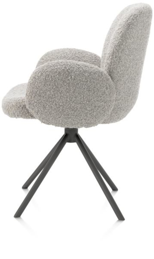 XOOON Jaxon, Armlehnstuhl - Gestell Grafit - drehbar - Stoff Brioni - Kiesel - 4