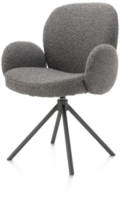 XOOON Jaxon, Armlehnstuhl - Gestell Grafit - drehbar - Stoff Brioni - Leber - 2