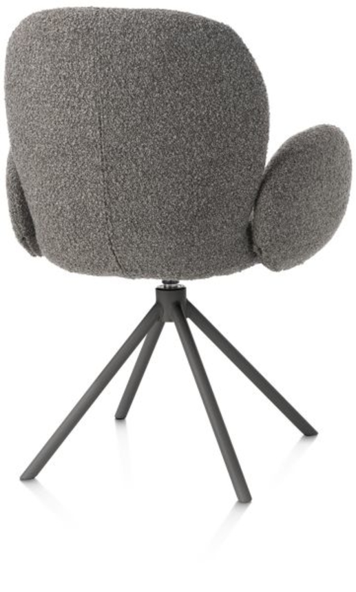 XOOON Jaxon, Armlehnstuhl - Gestell Grafit - drehbar - Stoff Brioni - Leber - 3