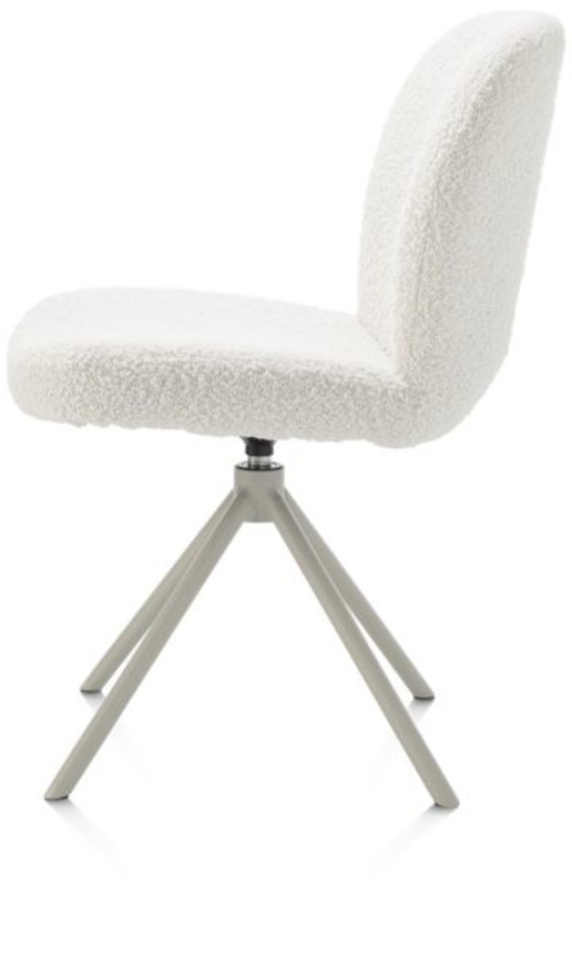 XOOON Jaxon, Stuhl - Gestell Silk Grey - drehbar - Stoff Brioni - Elfenbein - 4