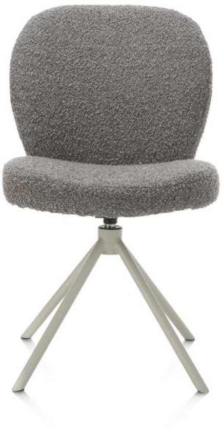 XOOON Jaxon, Stuhl - Gestell Silk Grey - drehbar - Stoff Brioni - Leber - 1
