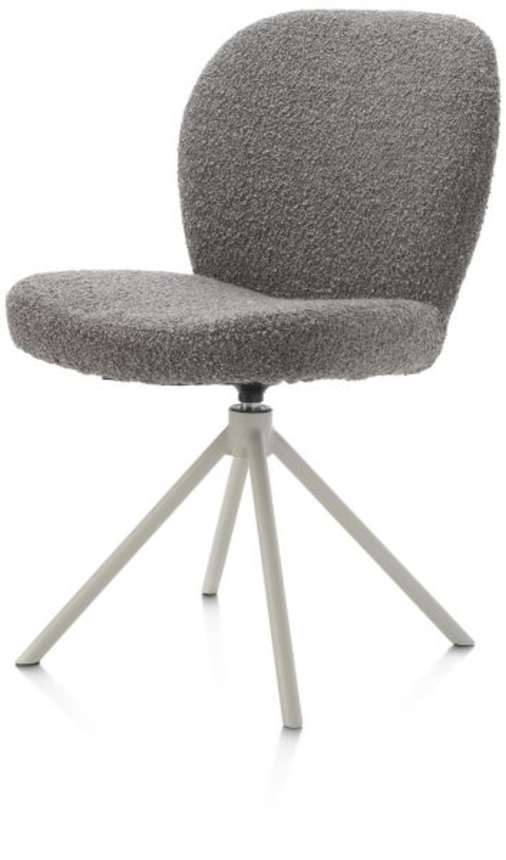 XOOON Jaxon, Stuhl - Gestell Silk Grey - drehbar - Stoff Brioni - Leber - 2