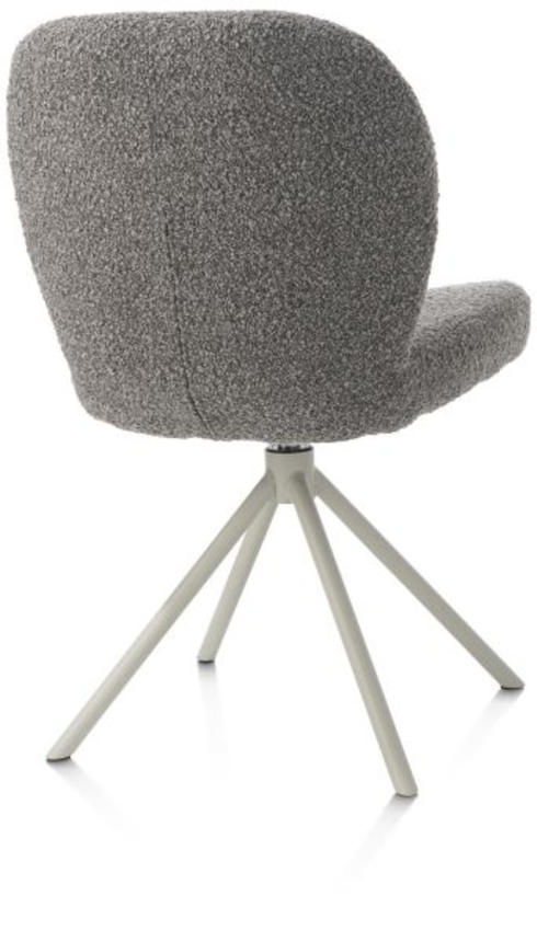 XOOON Jaxon, Stuhl - Gestell Silk Grey - drehbar - Stoff Brioni - Leber - 3