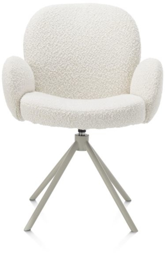 XOOON Jaxon, Armlehnstuhl - Gestell Silk Grey - drehbar - Stoff Brioni - Elfenbein - 1