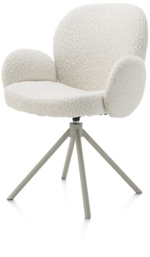 XOOON Jaxon, Armlehnstuhl - Gestell Silk Grey - drehbar - Stoff Brioni - Elfenbein - 2