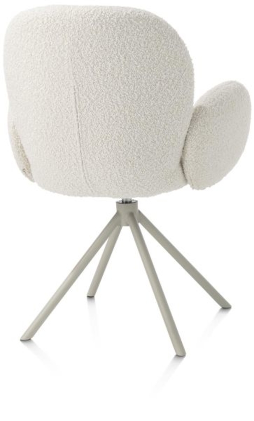 XOOON Jaxon, Armlehnstuhl - Gestell Silk Grey - drehbar - Stoff Brioni - Elfenbein - 3