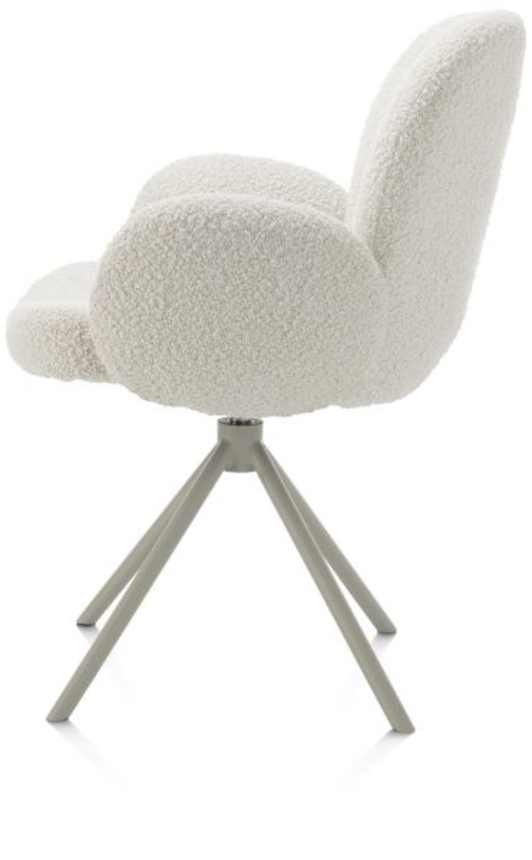 XOOON Jaxon, Armlehnstuhl - Gestell Silk Grey - drehbar - Stoff Brioni - Elfenbein - 4