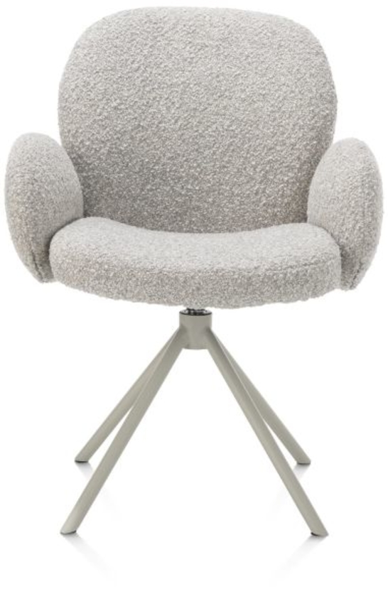 XOOON Jaxon, Armlehnstuhl - Gestell Silk Grey - drehbar - Stoff Brioni - Kiesel - 1