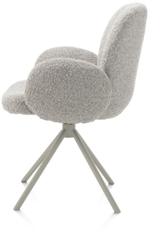 XOOON Jaxon, Armlehnstuhl - Gestell Silk Grey - drehbar - Stoff Brioni - Kiesel - 4