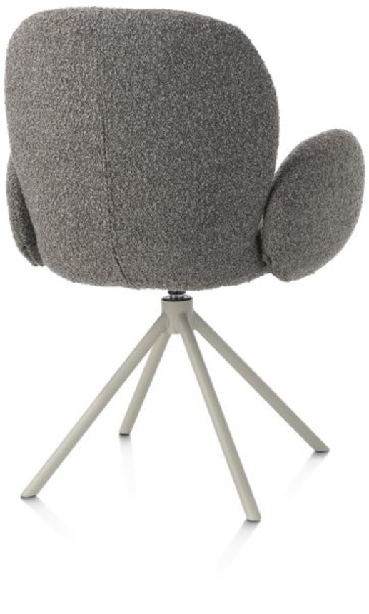 XOOON Jaxon, Armlehnstuhl - Gestell Silk Grey - drehbar - Stoff Brioni - Leber - 3