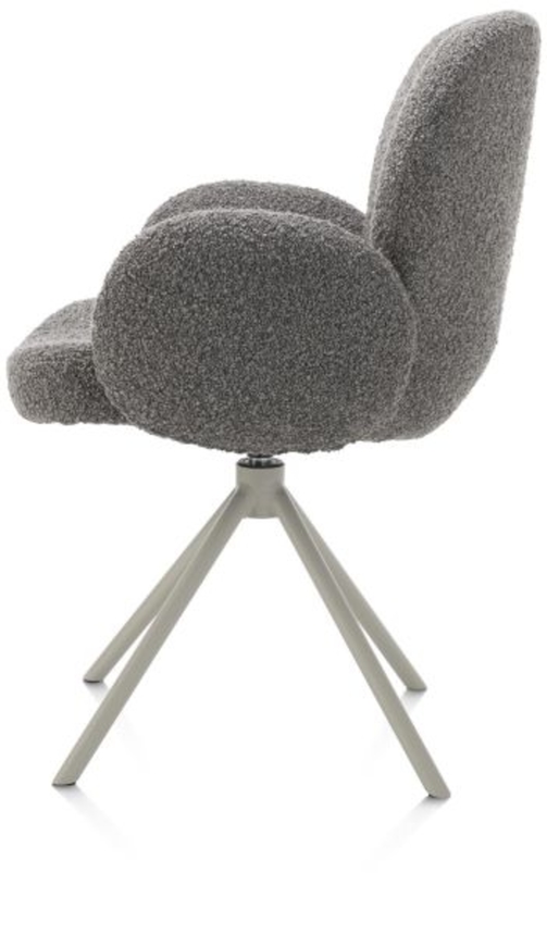 XOOON Jaxon, Armlehnstuhl - Gestell Silk Grey - drehbar - Stoff Brioni - Leber - 4