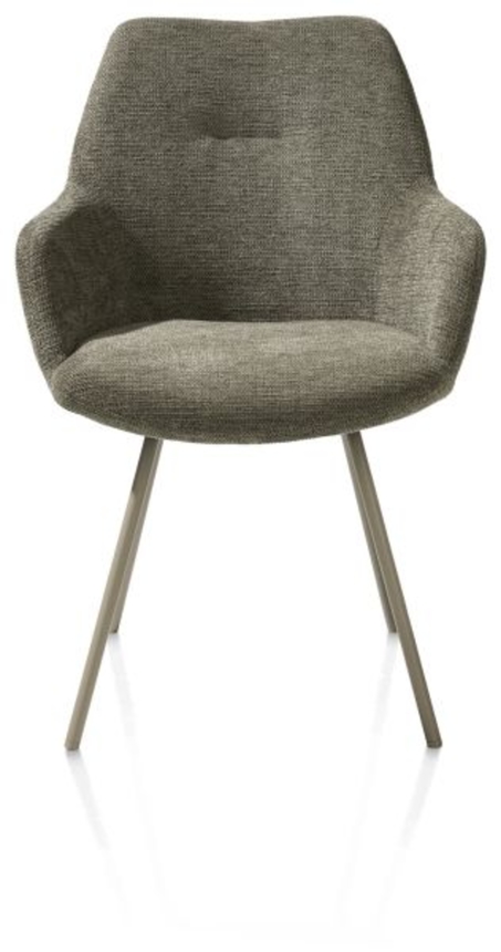 XOOON Odin, Armlehnstuhl - Metall Gestell RAL 7034 - Graugrün - Stoff Vada Mossgrün - Moosgrün - 1