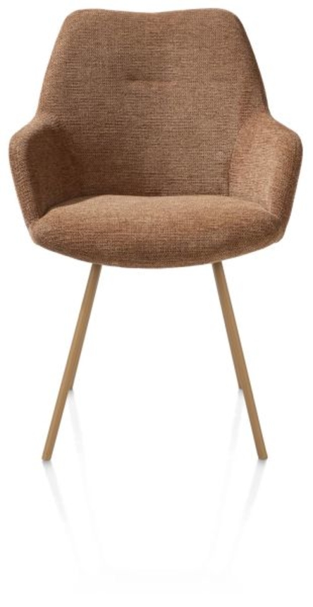 XOOON Odin, Armlehnstuhl - Metall Gestell RAL 1011 - Biscuit - Stoff Vada kupfer - Kupfer - 1