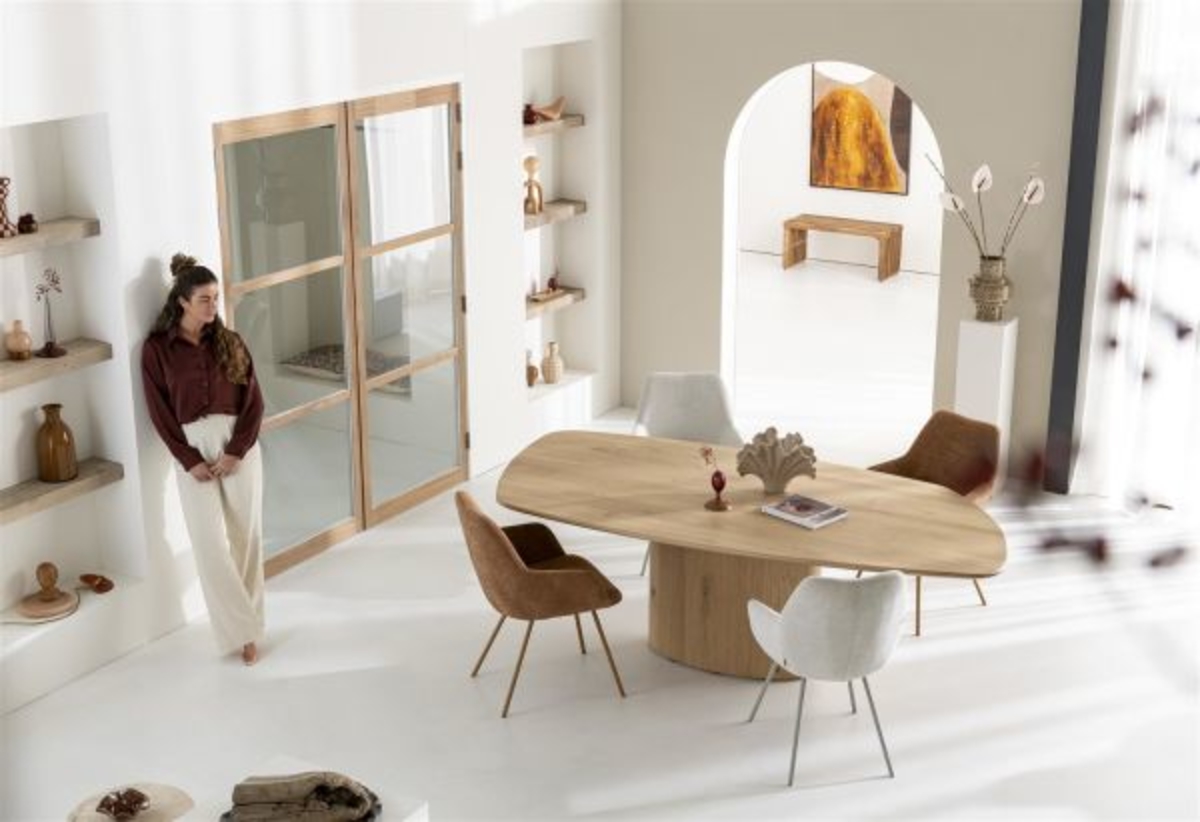 XOOON Odin, Armlehnstuhl - Metall Gestell RAL 7044 - silk grey - Stoff Vada Ivoor - Elfenbein - 12