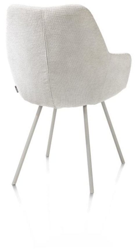 XOOON Odin, Armlehnstuhl - Metall Gestell RAL 7044 - silk grey - Stoff Vada Ivoor - Elfenbein - 3