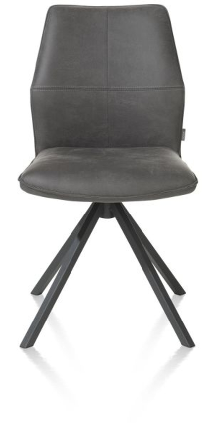 XOOON Franky, Stuhl - drehbar - Handgriff - Taschenfederkern - Taurus - Schwarz/ Anthrazit, Braun - 1