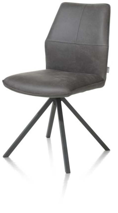 XOOON Franky, Stuhl - drehbar - Handgriff - Taschenfederkern - Taurus - Schwarz/ Anthrazit, Braun - 2