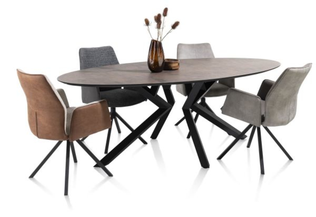 XOOON Franky, Stuhl - drehbar - Handgriff - Taschenfederkern - Taurus - Schwarz/ Anthrazit, Braun - 6