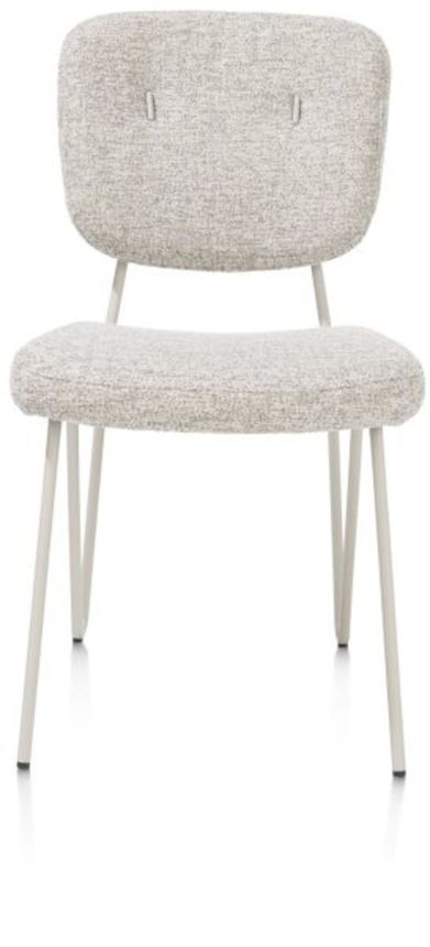 XOOON June, Stuhl + Taschenfederkern - Gestell RAL 7044 - silk grey - Stoff Luton - Grau - 1