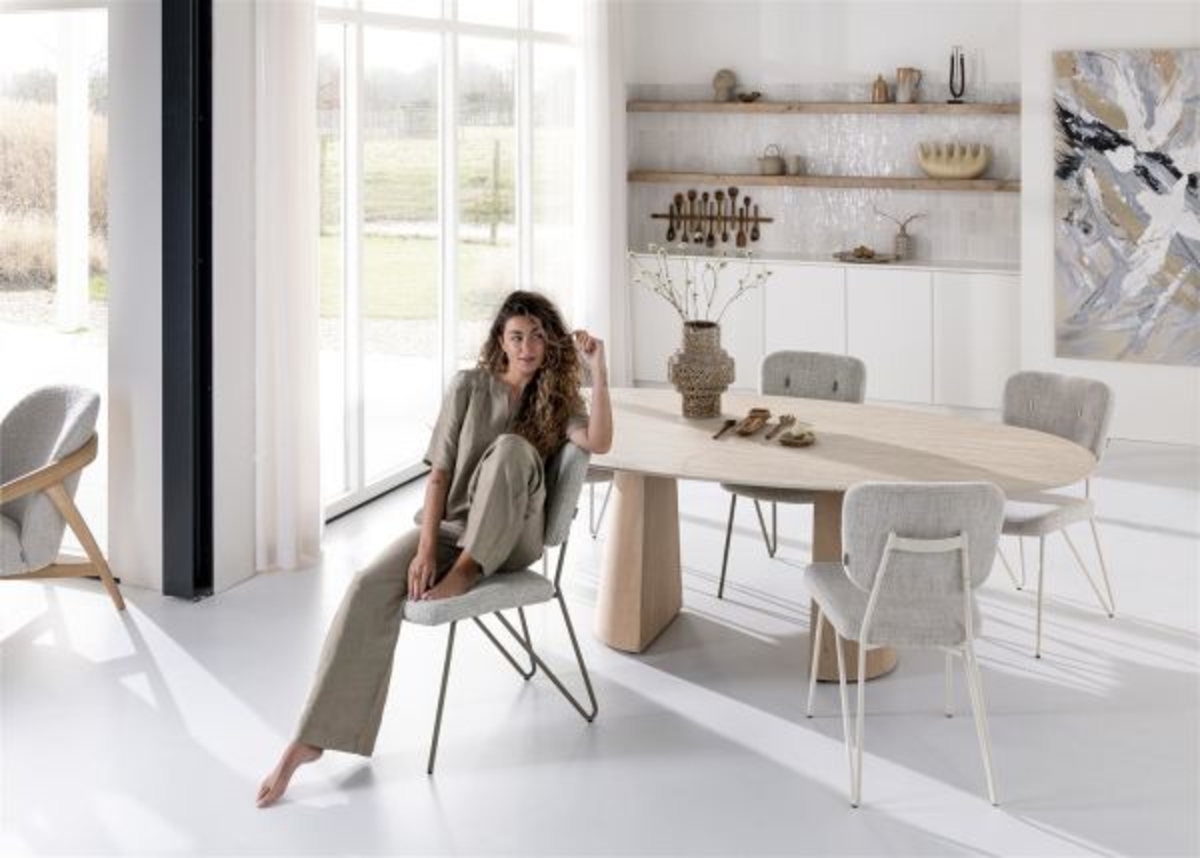 XOOON June, Stuhl + Taschenfederkern - Gestell RAL 7044 - silk grey - Stoff Luton - Grau - 10