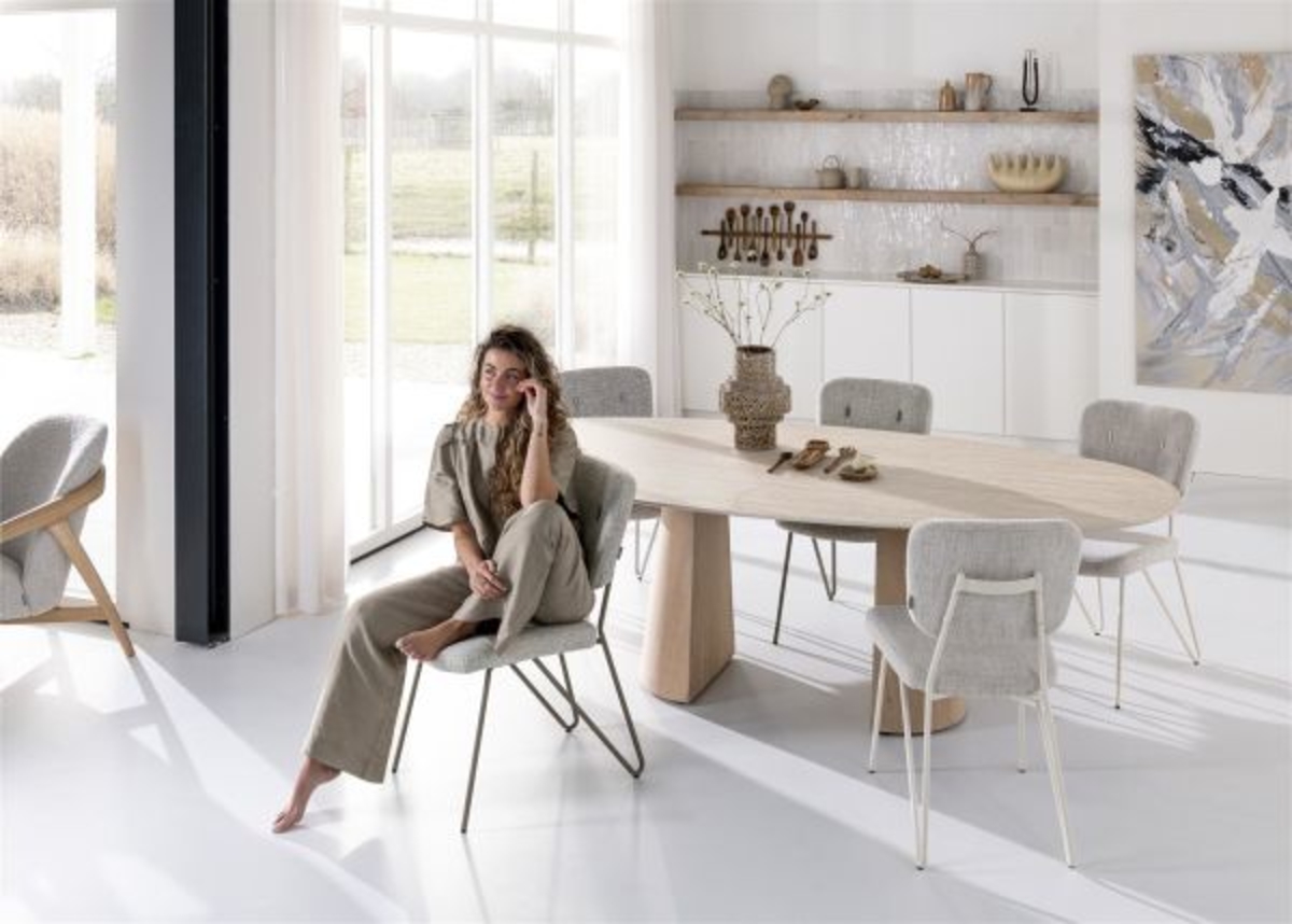 XOOON June, Stuhl + Taschenfederkern - Gestell RAL 7044 - silk grey - Stoff Luton - Grau - 11