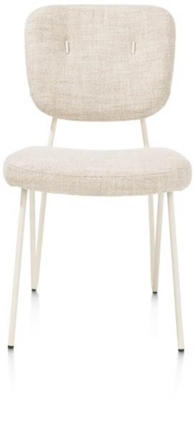 XOOON June, Stuhl + Taschenfederkern - Gestell RAL 1013 - nebbia + Stoff Luton - Creme - 1