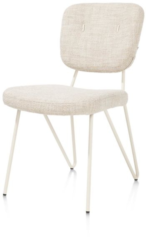 XOOON June, Stuhl + Taschenfederkern - Gestell RAL 1013 - nebbia + Stoff Luton - Creme - 2