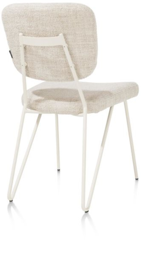 XOOON June, Stuhl + Taschenfederkern - Gestell RAL 1013 - nebbia + Stoff Luton - Creme - 3
