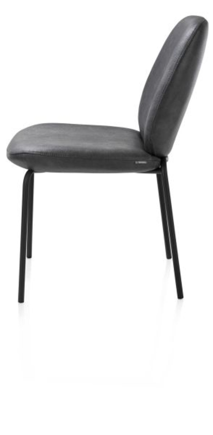 XOOON Fae, Stuhl - 4 Fußen - rough off black - Stoff Pala - Schwarz/ Anthrazit - 4