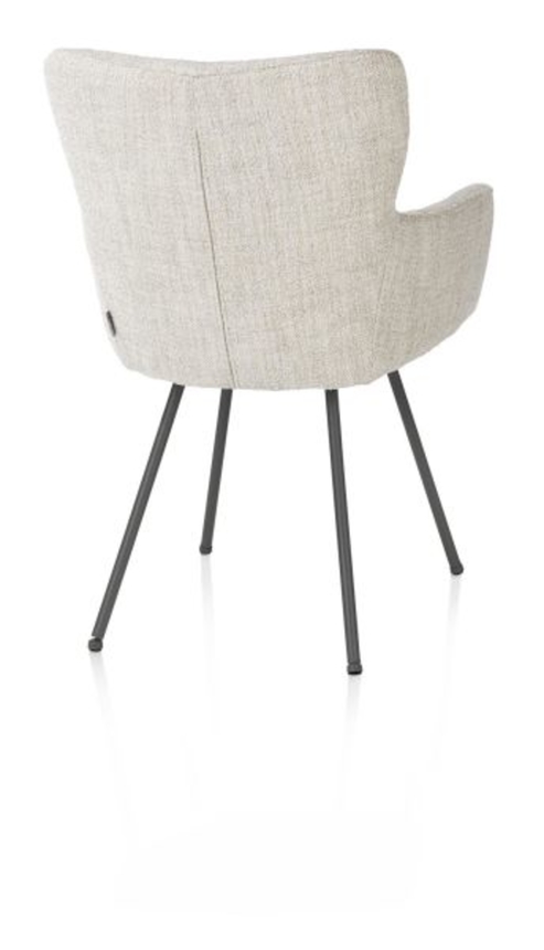 XOOON Sage, Armlehnstuhl 4 Fußen graphit - Stoff Luton - Creme - 3