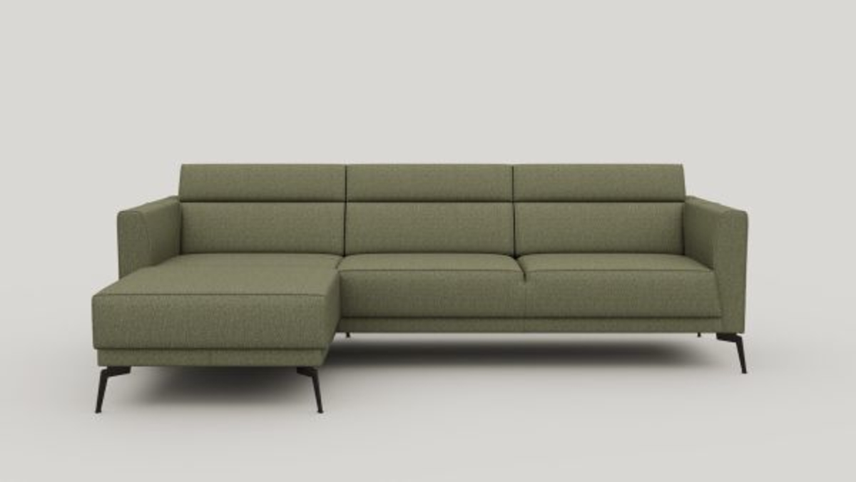 XOOON Fiskardo, Ecksofa links - Stoff Vada - Moosgrün - 1