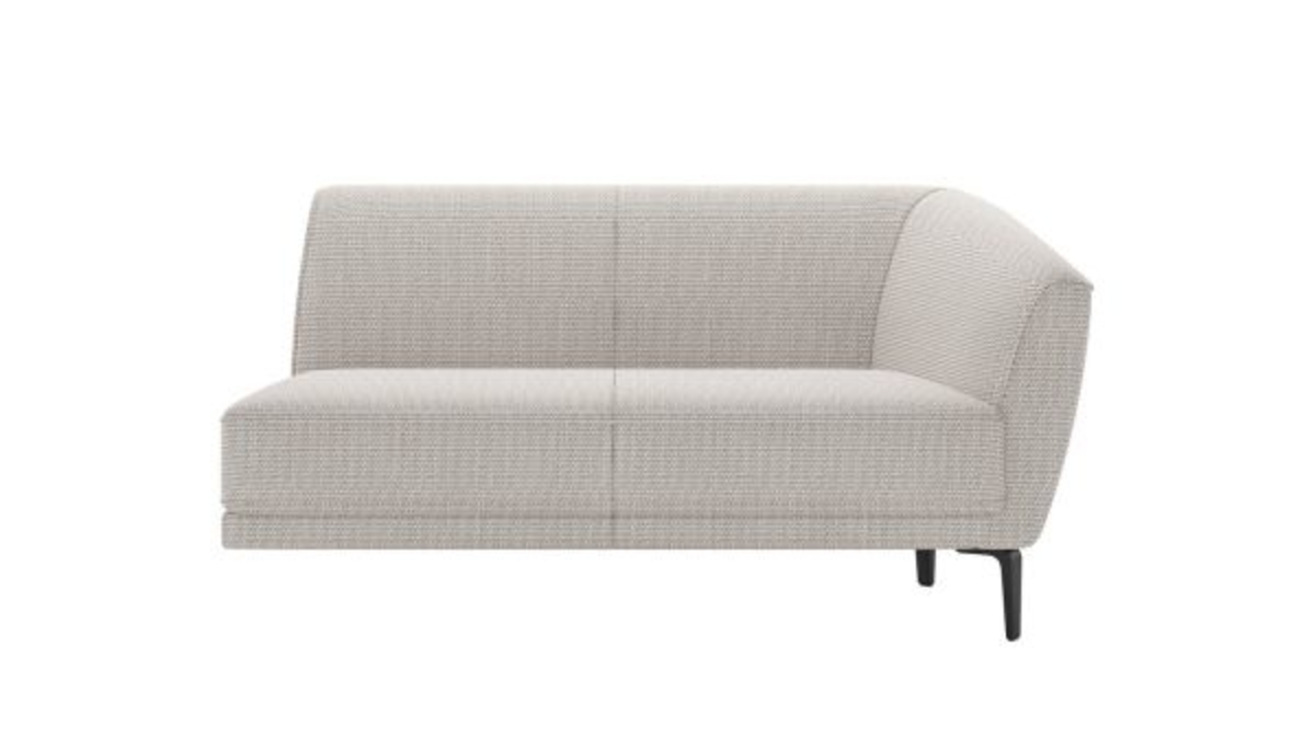 XOOON Brooks, 2-Sitzer Armlehne rechts - Schwarz/ Anthrazit, Blau, Braun, Grau, Gruen, Orange, Pink, Rot, Taupe, Weiss, Gelb - 1