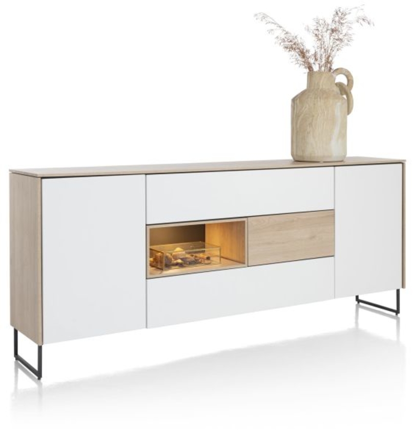 XOOON Lindfield, Sideboard 200 cm. - 2-Tueren + 3-Laden + 1-Nische (+ LED) -  - 2