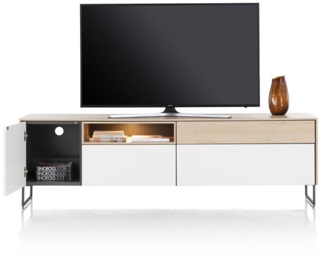 XOOON Lindfield, Lowboard 200 cm. - 1-Tuer + 3-Laden + 1-Nische (+ LED) -  - 3