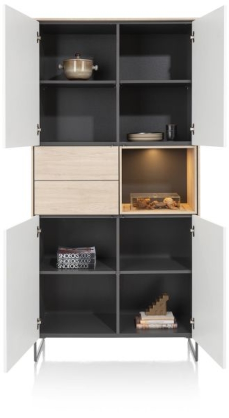 XOOON Lindfield, Schrank 100 cm. - 4-Tueren + 2-Laden + 1-Nische (+ LED) -  - 3