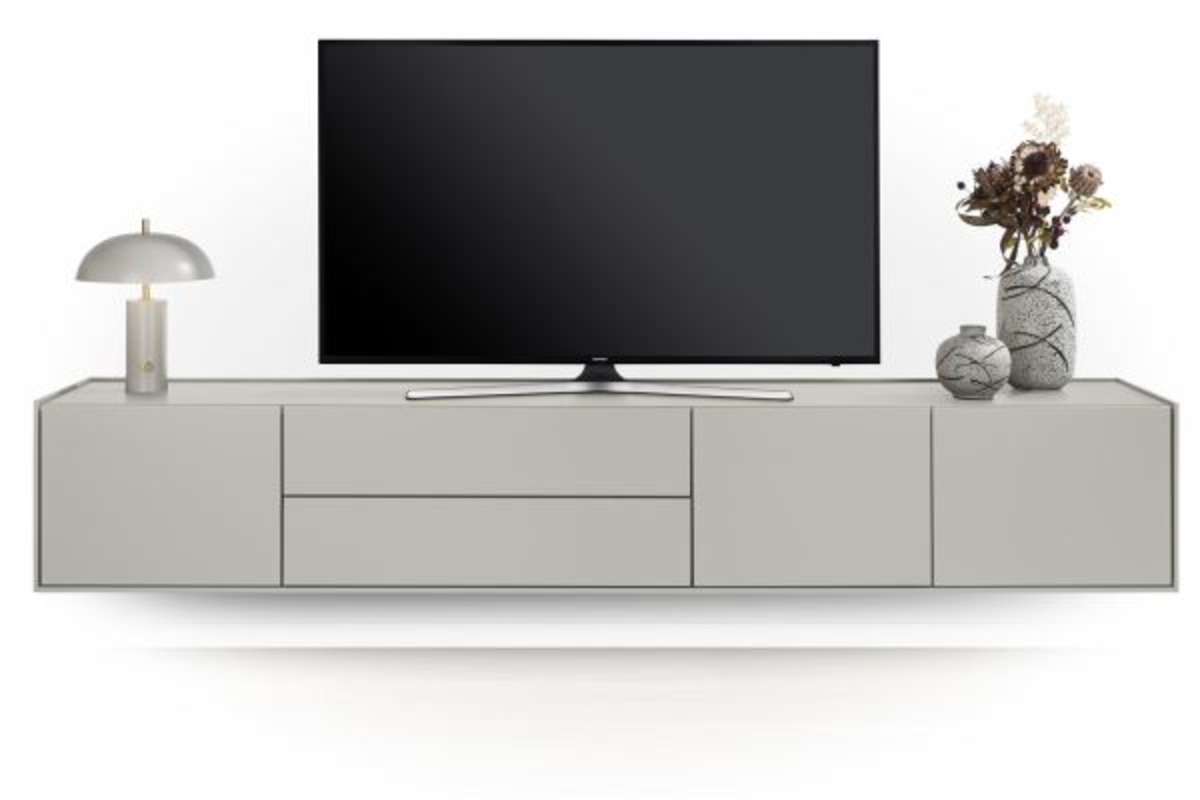 XOOON Noon, Lowboard 240 cm - 3-Tueren + 2-Laden - komplet silk grey -  - 2