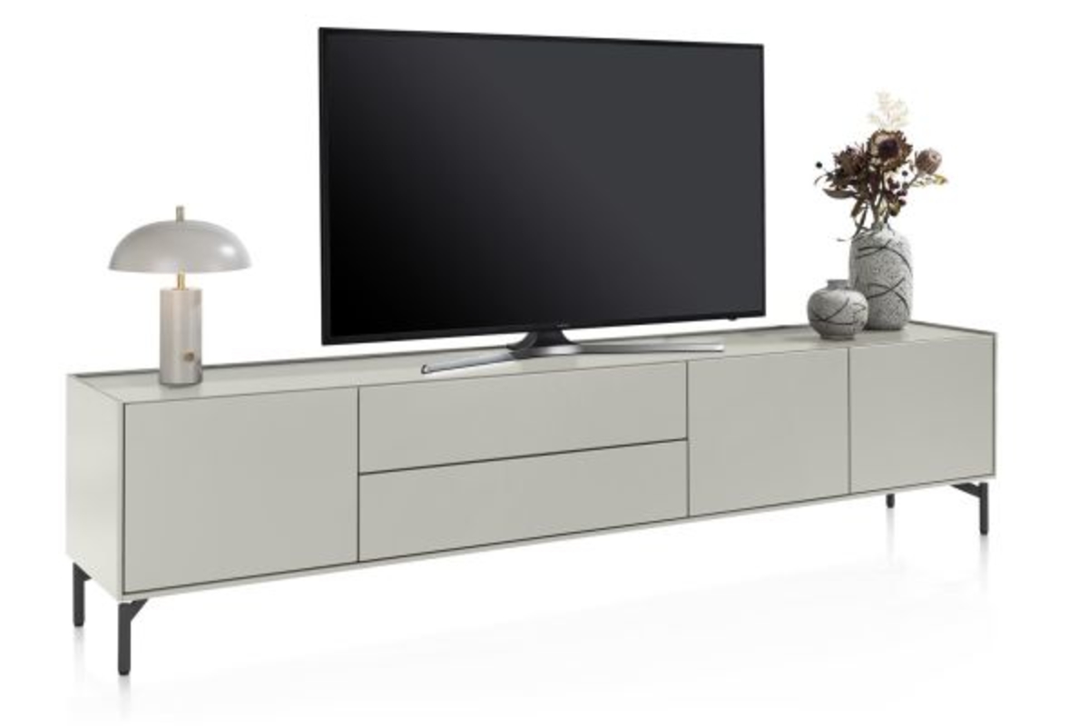 XOOON Noon, Lowboard 240 cm - 3-Tueren + 2-Laden - komplet silk grey -  - 3