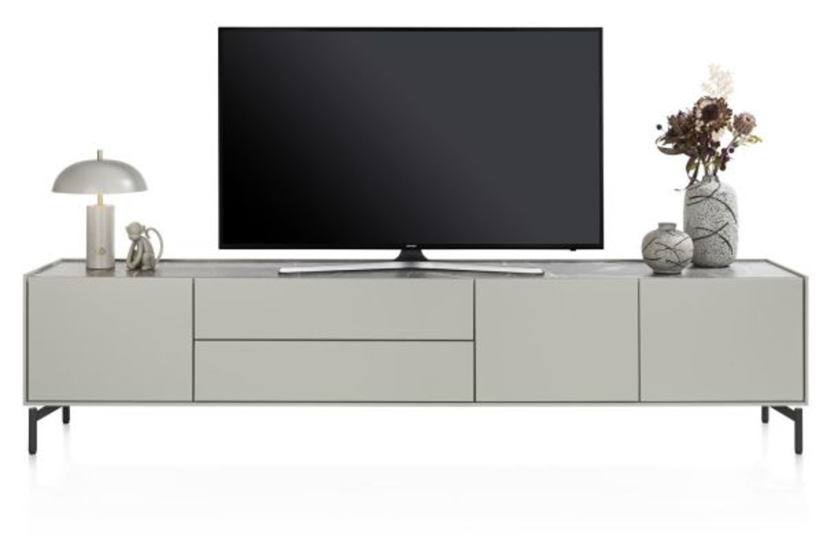 XOOON Noon, Lowboard 240 cm - 3-Tueren + 2-Laden - Deckplatte aus HPL light grey -  - 1