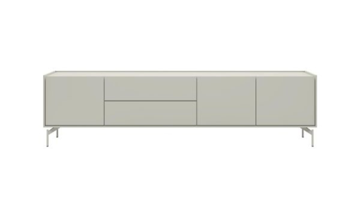 XOOON Noon, Lowboard 210 cm - 3-Tueren + 2-Laden - komplet silk grey -  - 6