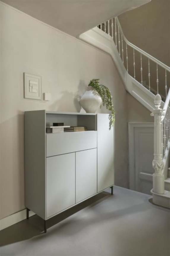 XOOON Noon, Highboard 148 cm - 3-Tueren + 1-Lade + 1-Nische (+ LED) - komplet silk grey -  - 8