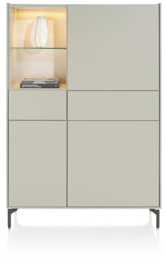XOOON Noon, Schrank 120 cm - 3-Tueren + 2-Laden (+ LED) - komplet silk grey -  - 1