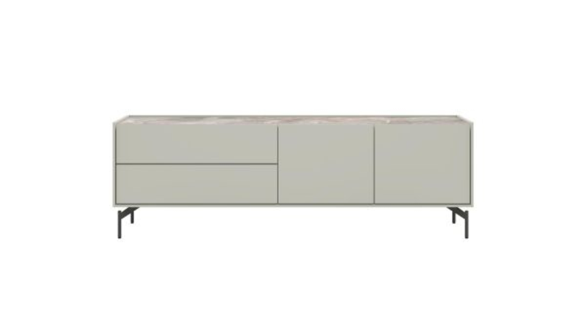 XOOON Noon, Lowboard 170 cm - 2-Tueren + 2-Laden - Deckplatte aus HPL light grey -  - 1