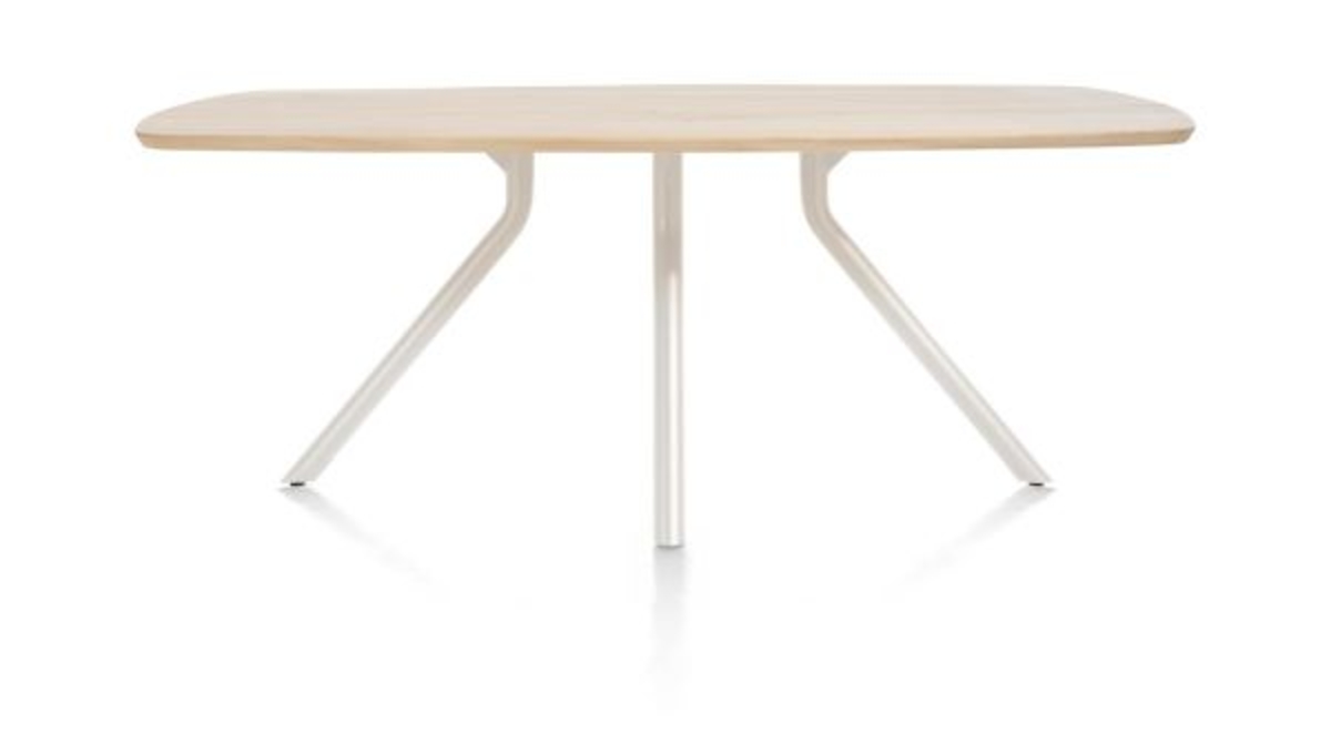 XOOON Arvada, Tisch 160 x 100 cm. - ovale - zentralem Fuß Nebbia - Beige, Braun - 1