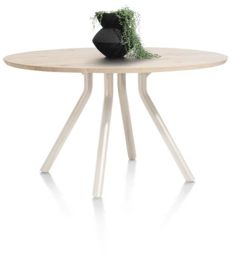 XOOON Arvada, Tisch 140 cm. - rund - zentralem Fuß Nebbia - Beige, Braun - 2