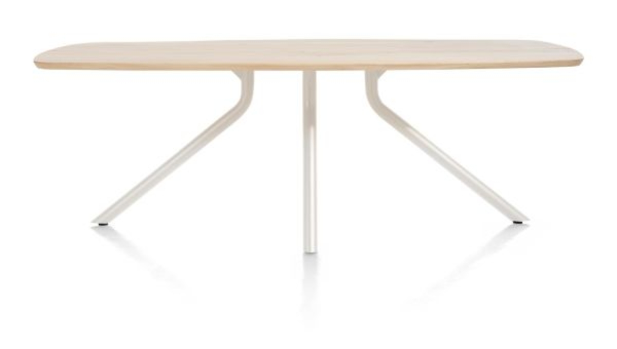 XOOON Arvada, Tisch 190 x 100 cm. - ovale - zentralem Fuß Nebbia - Beige, Braun - 1