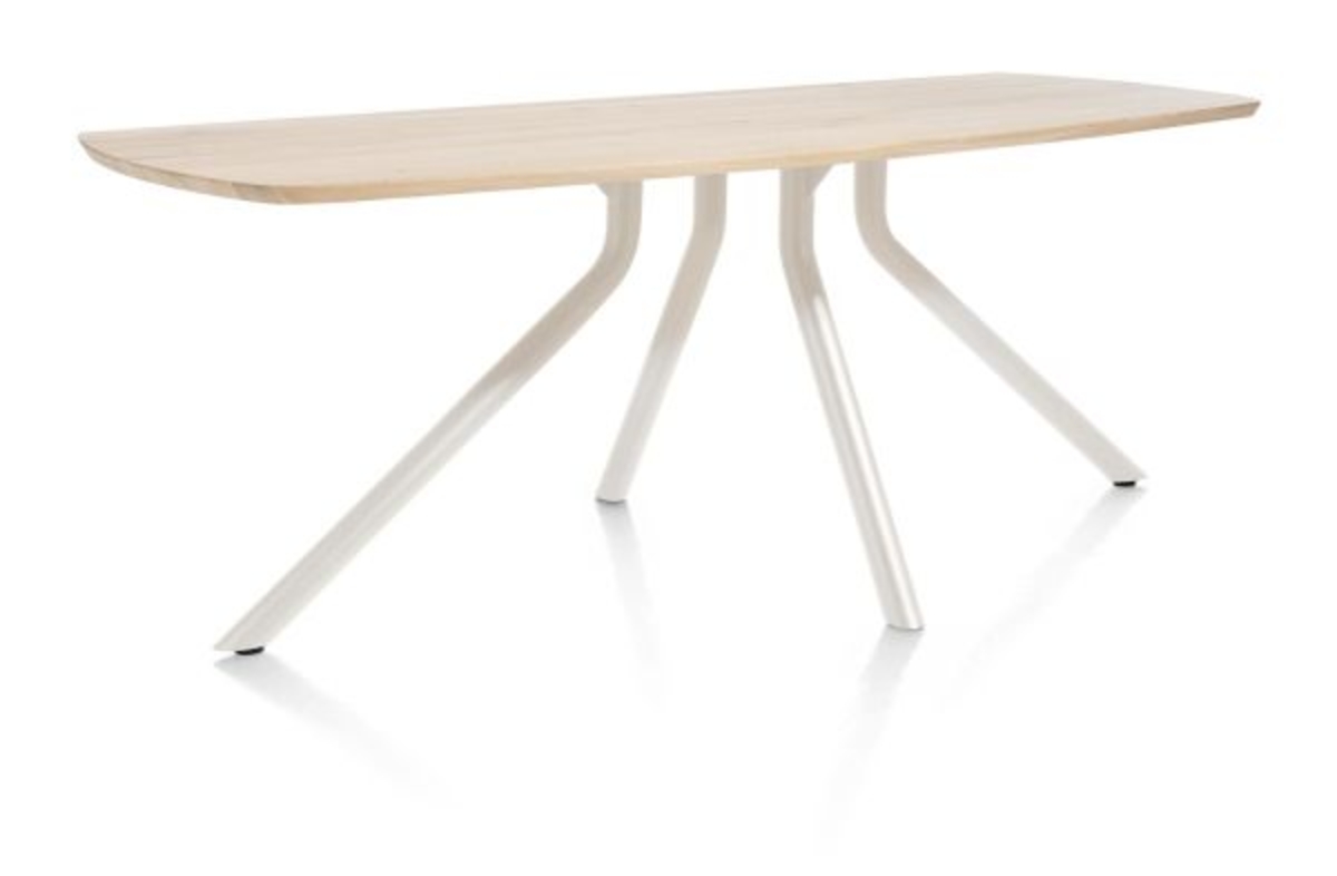 XOOON Arvada, Tisch 190 x 100 cm. - ovale - zentralem Fuß Nebbia - Beige, Braun - 2